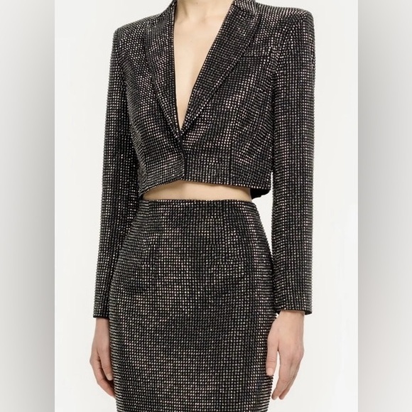 NWT NIB Roland Mouret Diamante Embellished Cropped Jacket - Size 10 / UK 14 - Picture 3 of 14